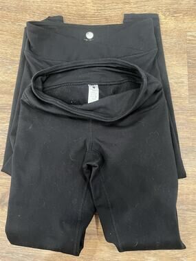 Yogalicious Girls S 7-8 Fleece Lined Leggings Lot 2 Black Winter Warm